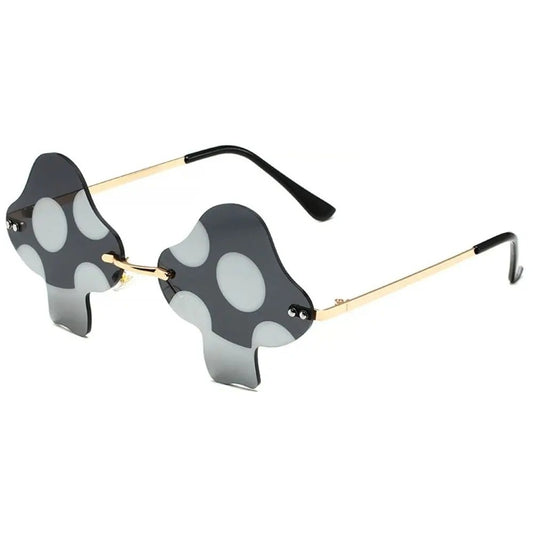 black mashroom shaped frame techno sunglasses