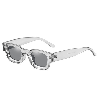 grey rounded frame with grey lens techno festival sunglasses