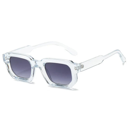 side view crystal rounded frame graded grey lens techno festival sunglasses