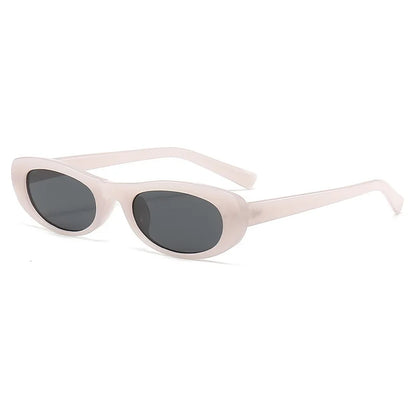 side view beige oval frame with black lens for techno sunglasses