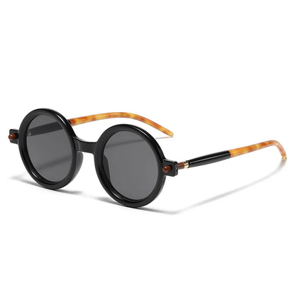 black round frame with black lens for techno sunglasses