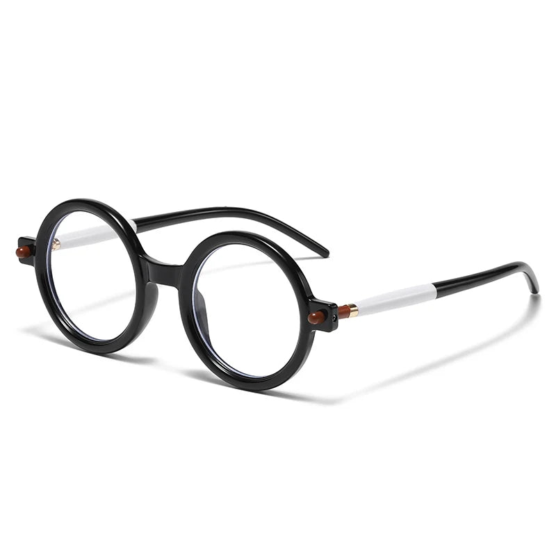 black round frame with clear lens for techno sunglasses