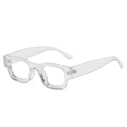 clear rounded frame with clear lens techno festival sunglasses