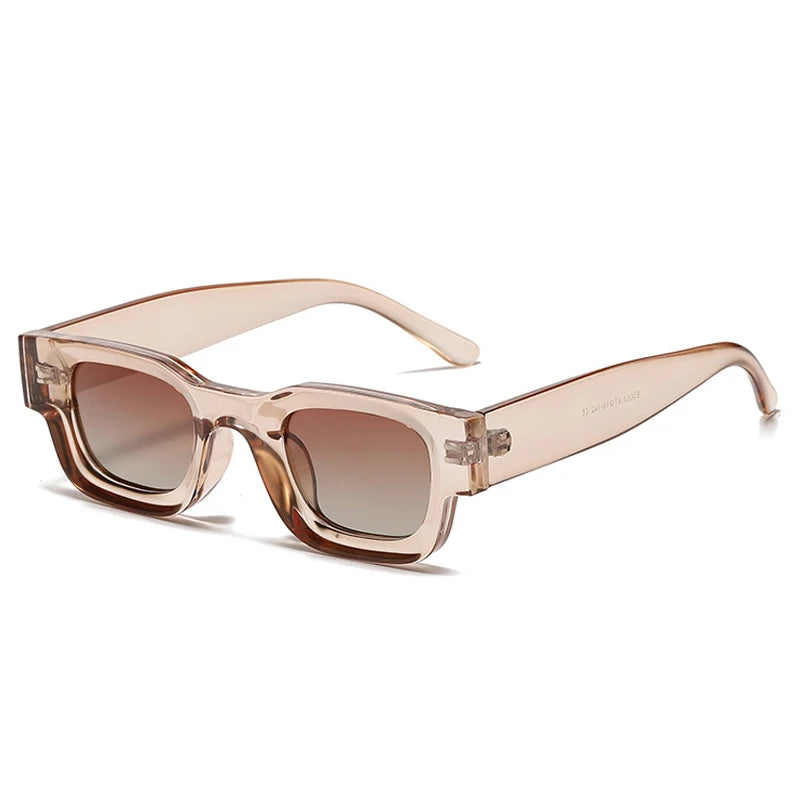 champagne rounded frame with brown lens techno festival sunglasses