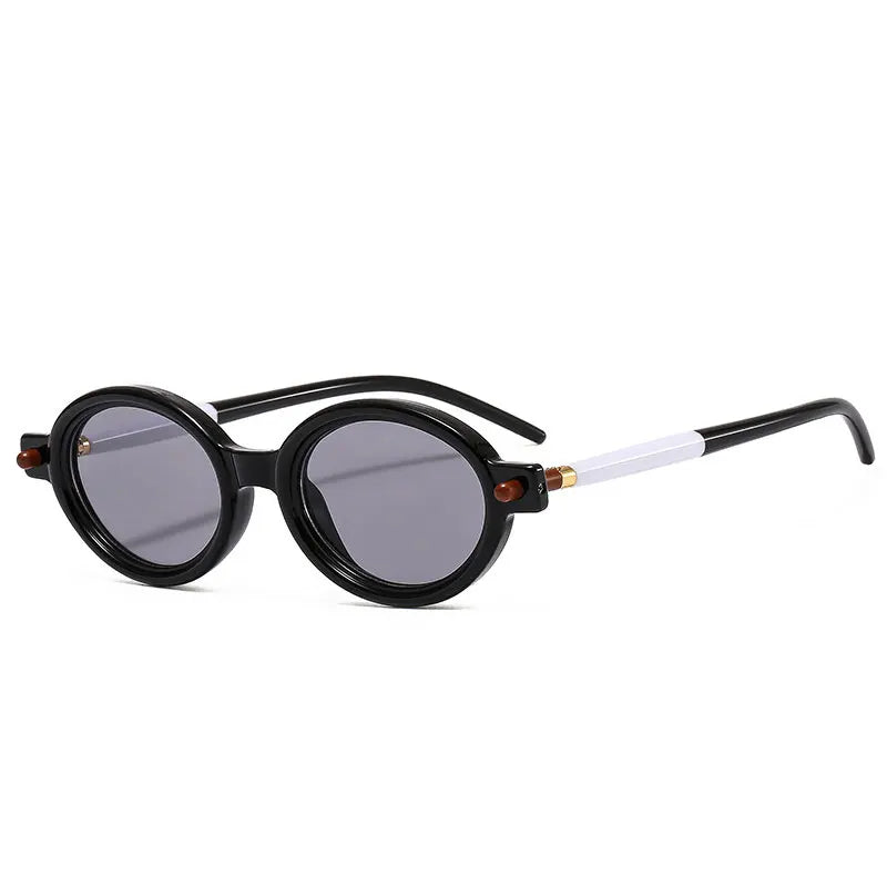 black oval frame with grey lens for techno sunglasses