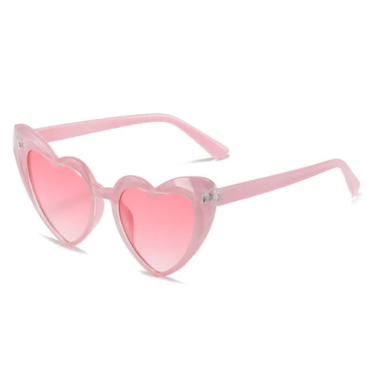 pink heart cateye frame techno glasses