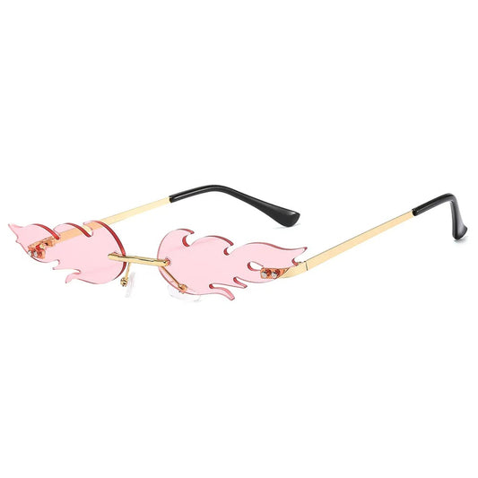 pink Flame shape frame techno sunglasses