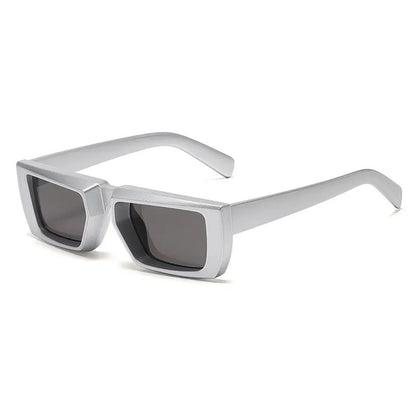 side view grey rectangular techno sunglasses