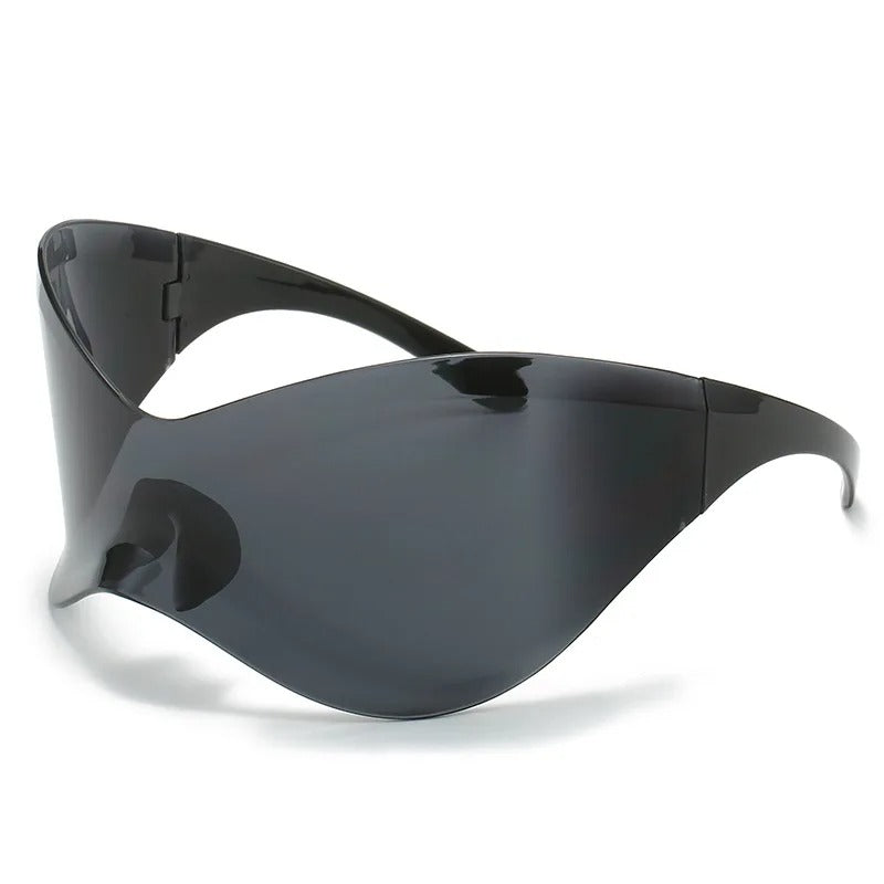 black visor techno sunglasses