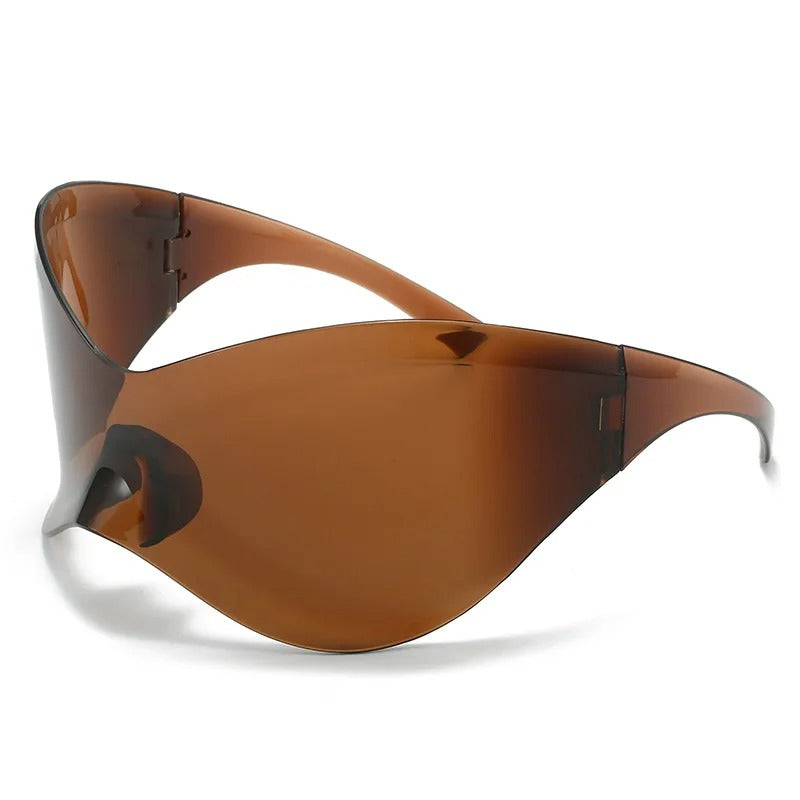 brown visor techno sunglasses