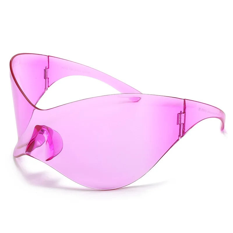 purple visor techno sunglasses