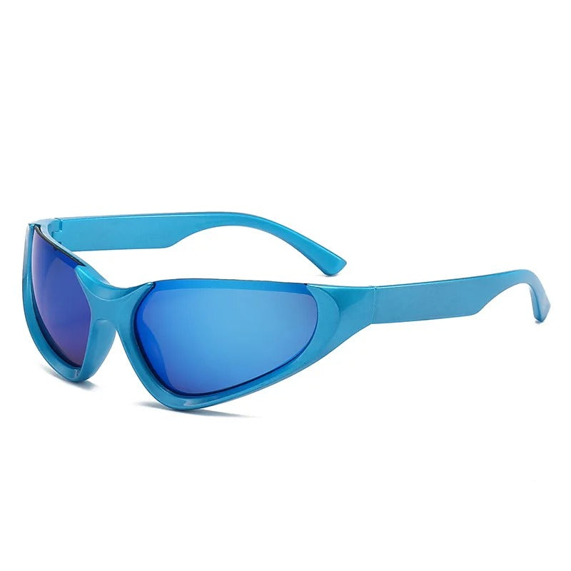 blue frame with blue lens techno sunglasses