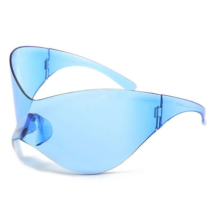 blue visor techno sunglasses