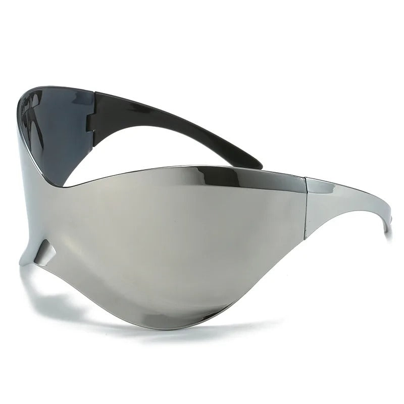 silver visor techno sunglasses