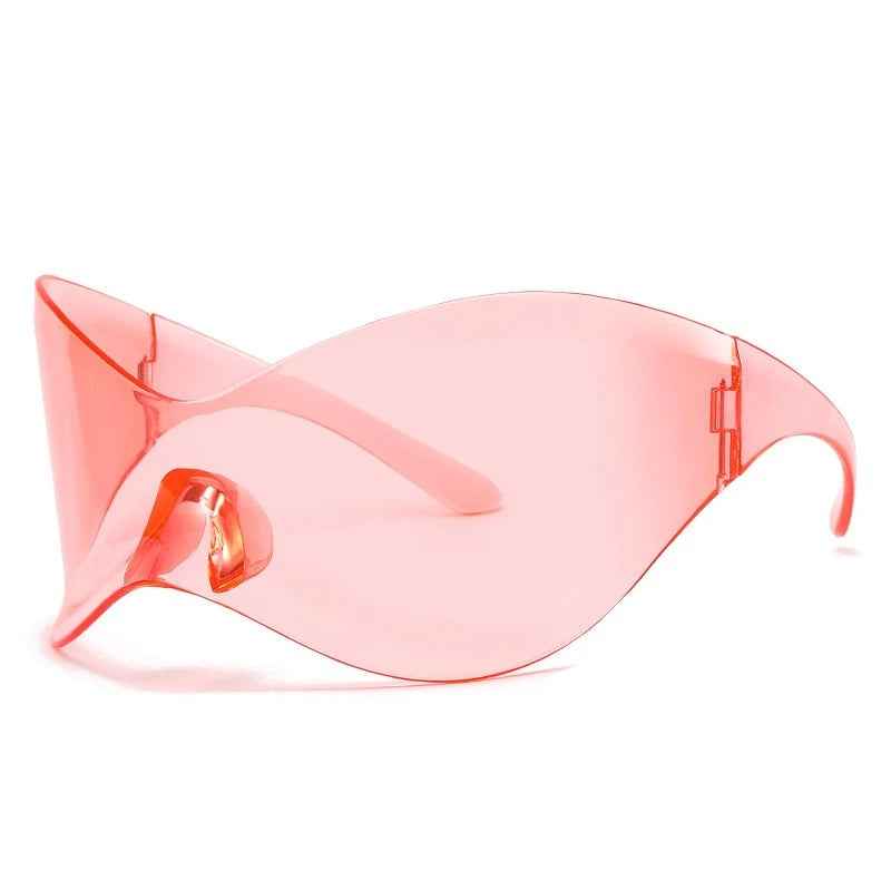 pink visor techno sunglasses