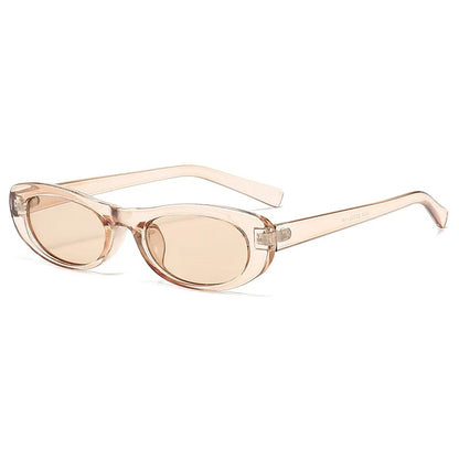 side view champagne oval frame with champagne lens for techno sunglasses