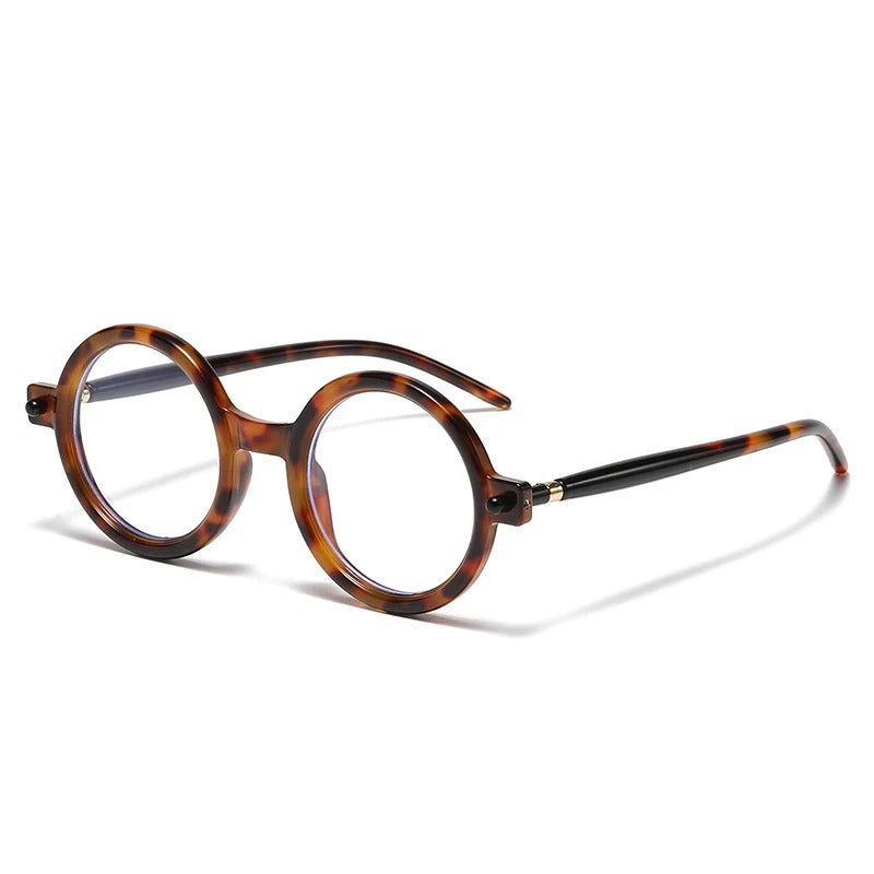 tortoise round frame with clear lens for techno sunglasses