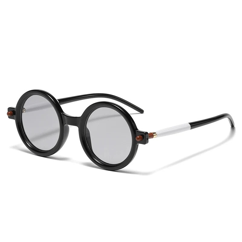 black round frame with grey lens for techno sunglasses