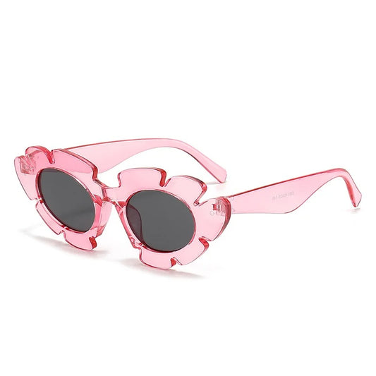 Flower pink shape sunglasses frame techno rave sunglasses