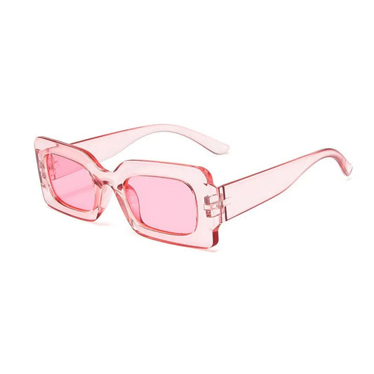 vintage rectangular pink techno sunglasses