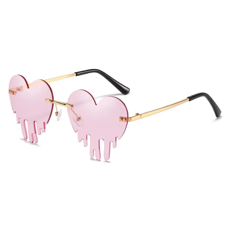 pink melting heart frame techni sunglasses