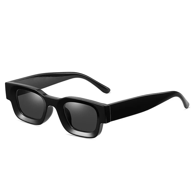 black rounded frame with black lens techno festival sunglasses