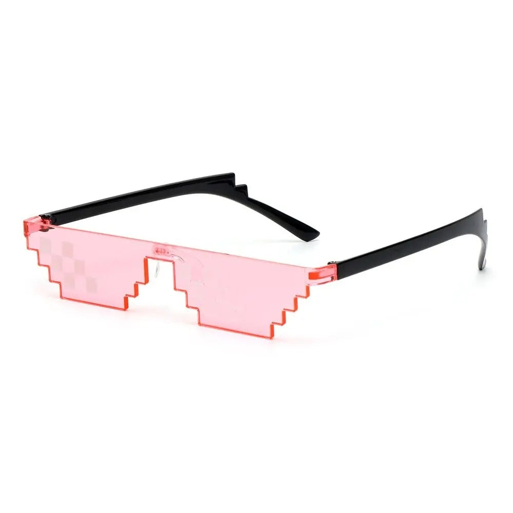 Pink pixel frame trippy sunglasses