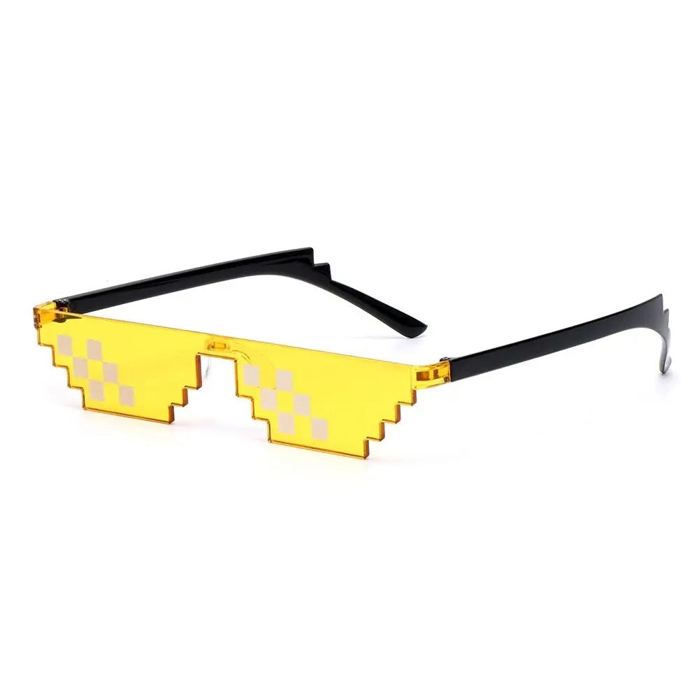 Red pixel frame trippy sunglasses